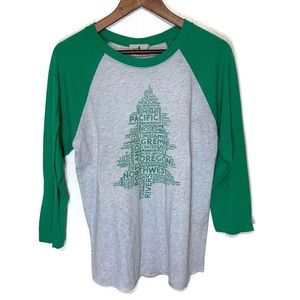 Little Bay Root women’s t-shirt medium green grey